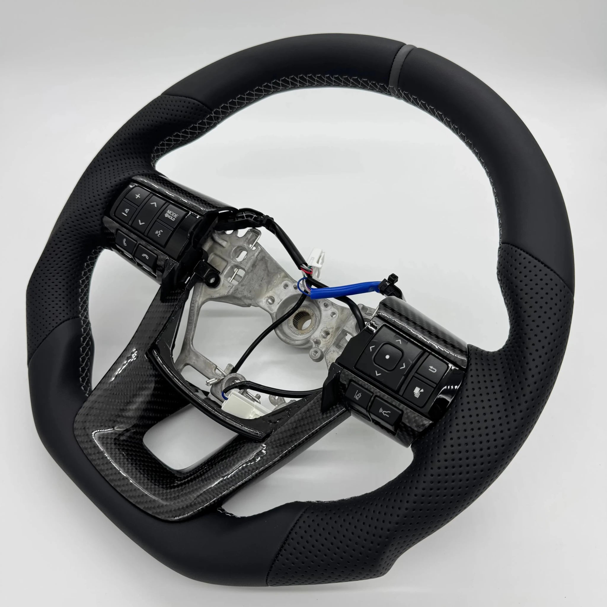 Premium Steering Wheel - Suitable for use with Toyota LandCruiser 70 2024 - 2026 Genuine Leather + Centre Stripe - Tech4tourers