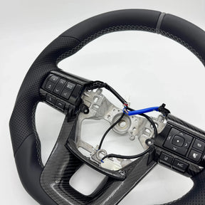 Premium Steering Wheel - Suitable for use with Toyota LandCruiser 70 2024 - 2026 Genuine Leather + Centre Stripe - Tech4tourers