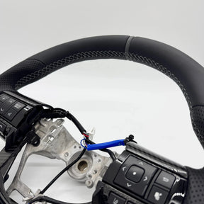 Premium Steering Wheel - Suitable for use with Toyota LandCruiser 70 2024 - 2026 Genuine Leather + Centre Stripe - Tech4tourers