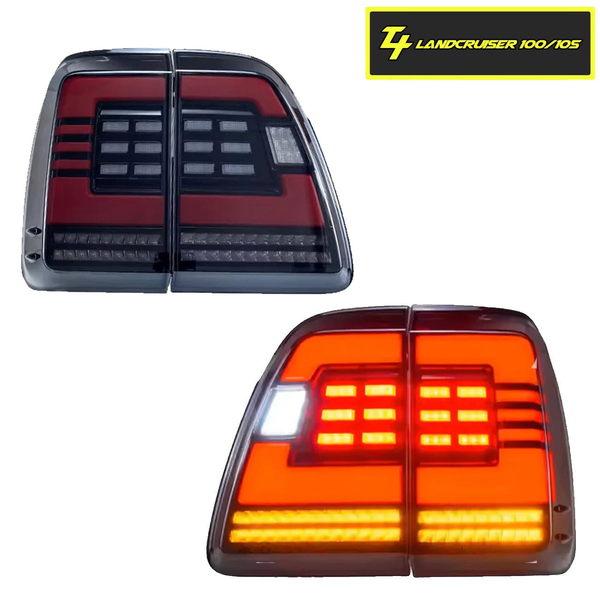 LED Tail Lights suitable for use with Toyota LandCruiser 100/105 Series 1998 - 2007 - Tech4tourers
