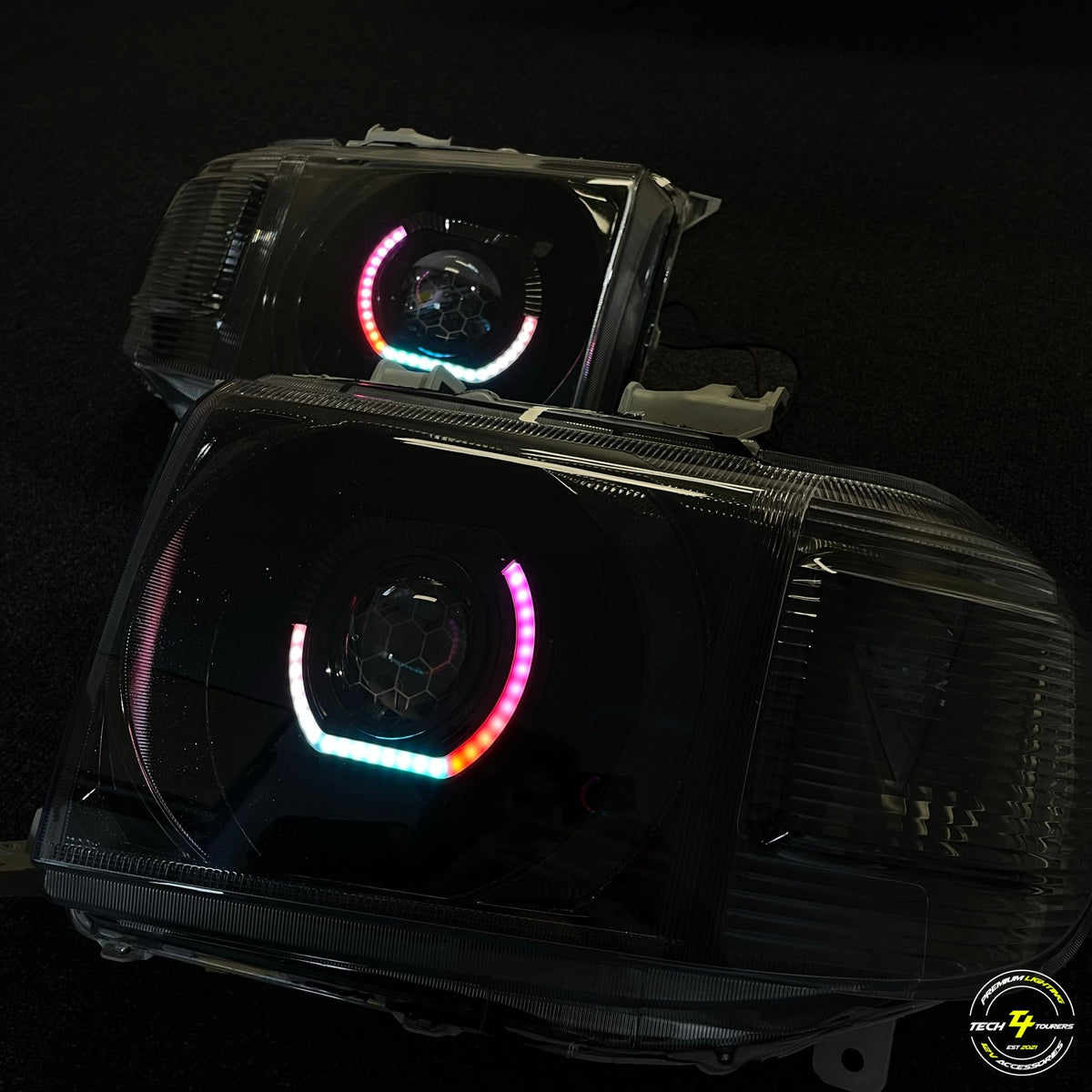 Premium Projector Headlights suitable for use with Toyota LandCruiser 70 Series - Tech4tourers