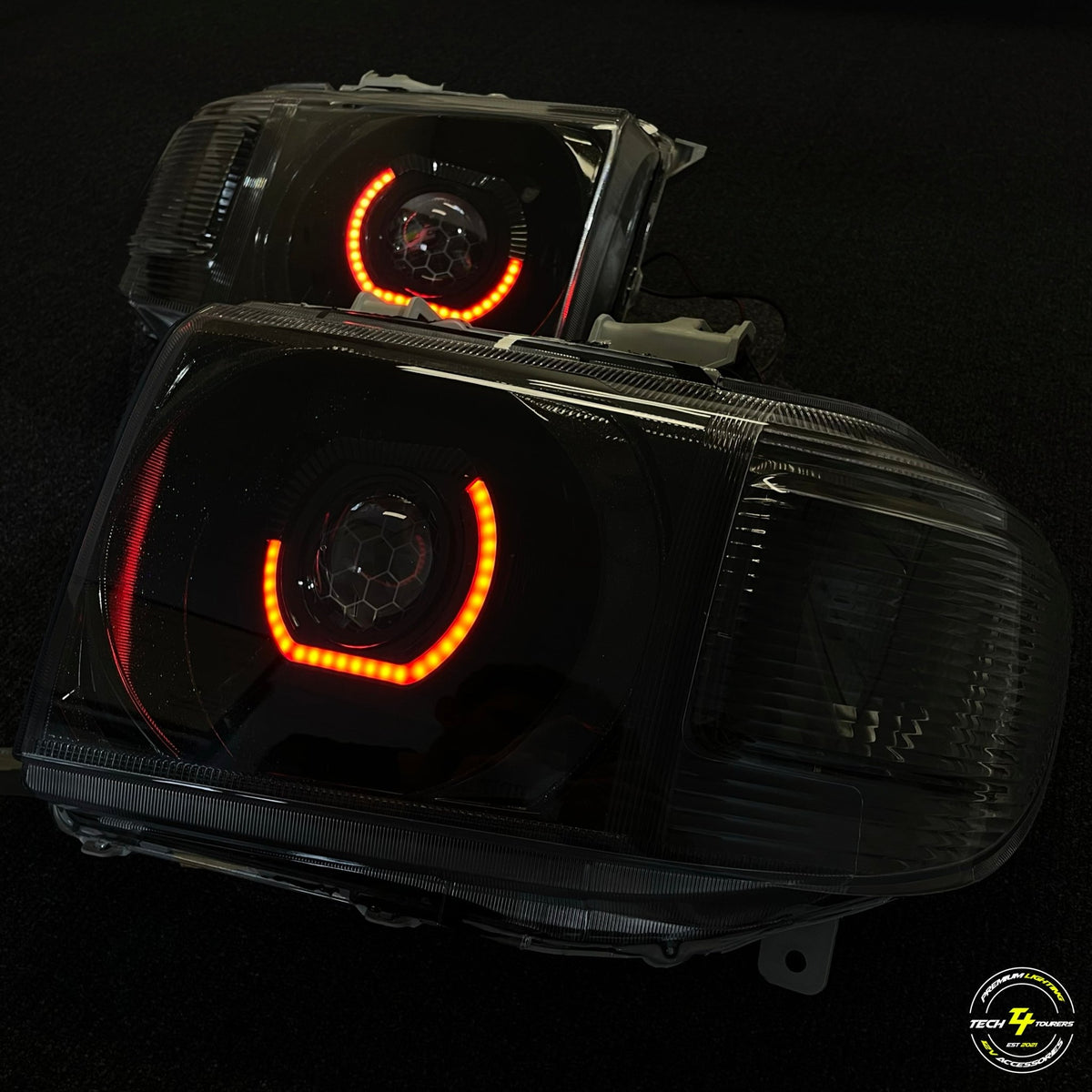 Premium Projector Headlights suitable for use with Toyota LandCruiser 70 Series - Tech4tourers