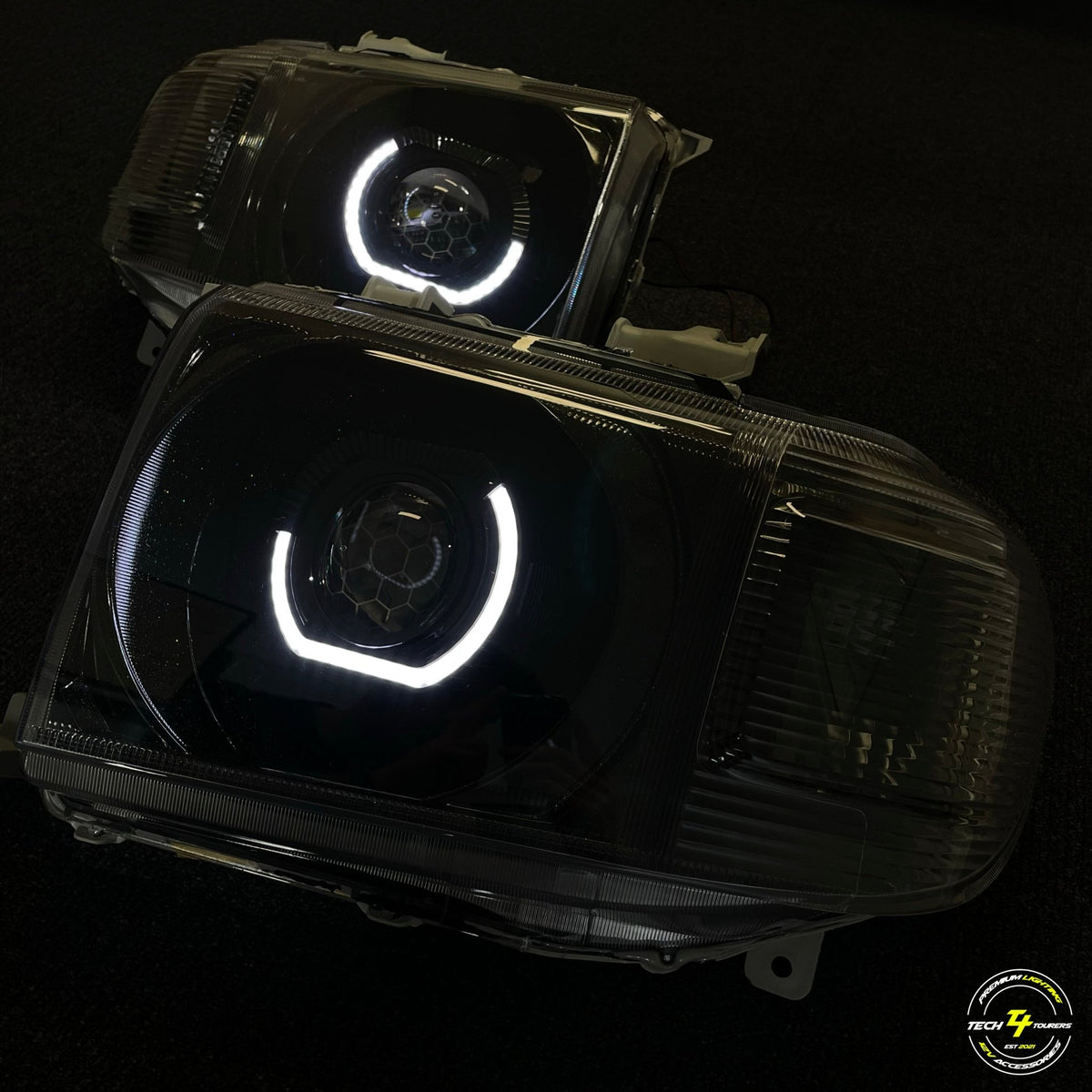 Premium Projector Headlights suitable for use with Toyota LandCruiser 70 Series - Tech4tourers