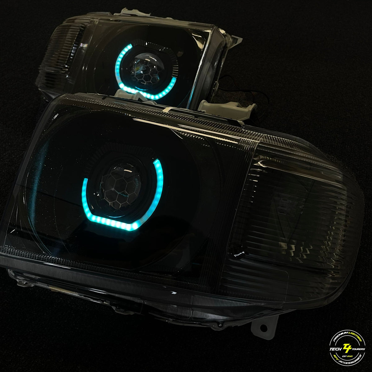 Premium Projector Headlights suitable for use with Toyota LandCruiser 70 Series - Tech4tourers