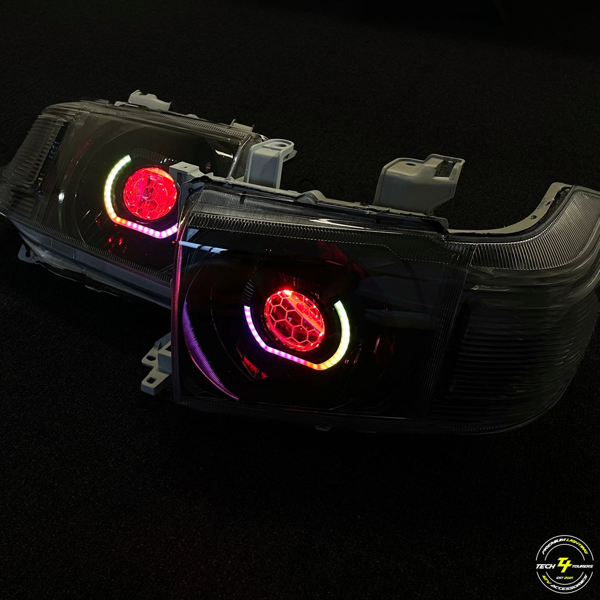 Premium Projector Headlights suitable for use with Toyota LandCruiser 70 Series - Tech4tourers