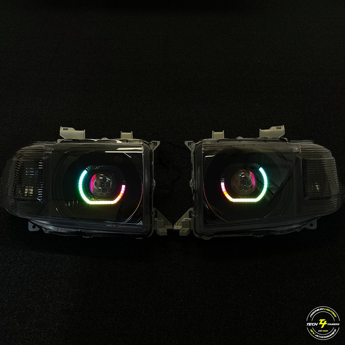 Premium Projector Headlights suitable for use with Toyota LandCruiser 70 Series - Tech4tourers