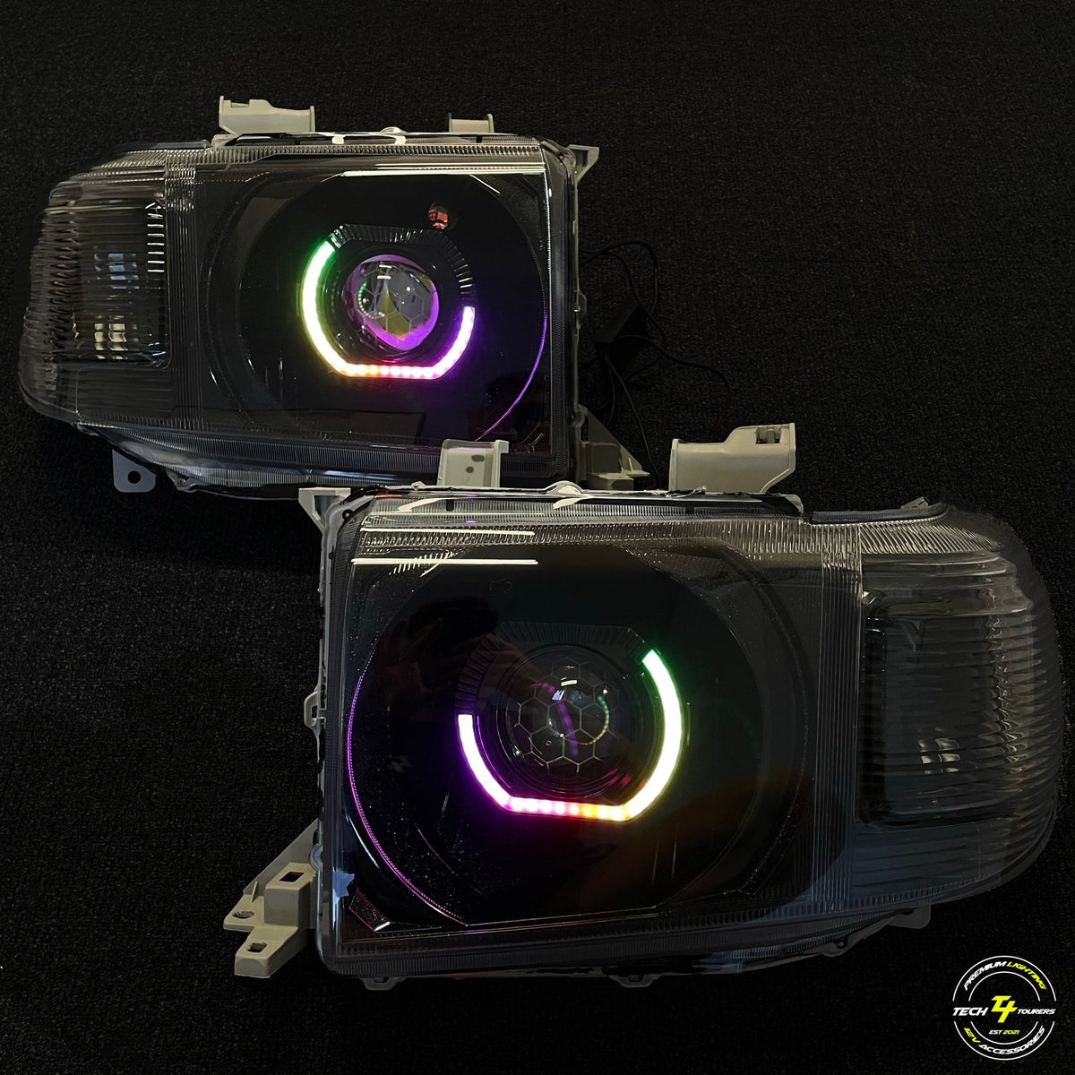 Premium Projector Headlights suitable for use with Toyota LandCruiser 70 Series - Tech4tourers