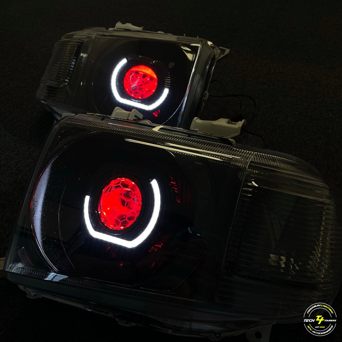 Premium Projector Headlights suitable for use with Toyota LandCruiser 70 Series - Tech4tourers