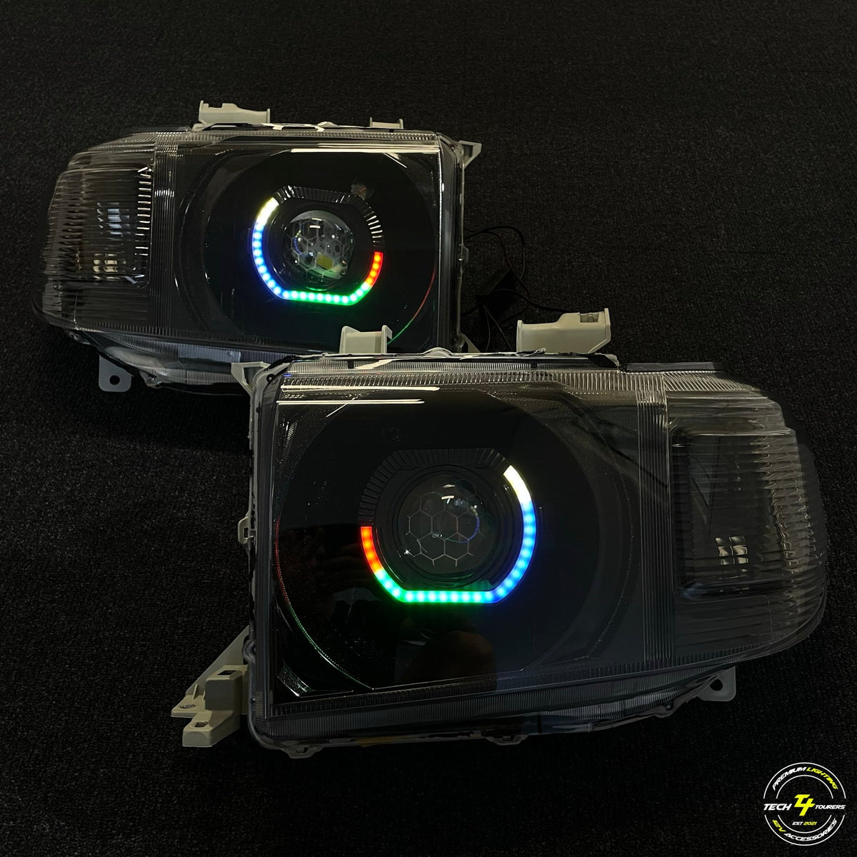 Premium Projector Headlights suitable for use with Toyota LandCruiser 70 Series - Tech4tourers
