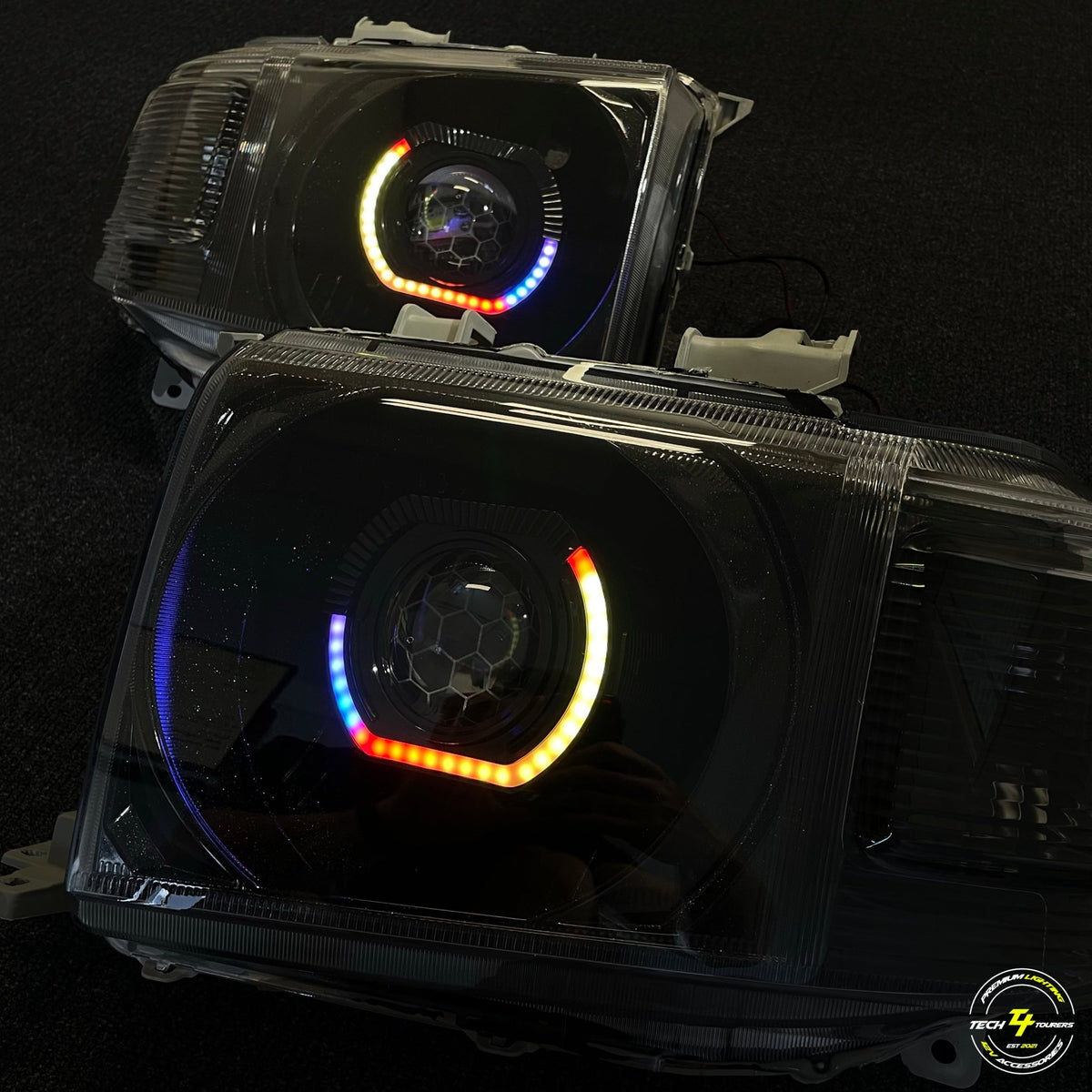 Premium Projector Headlights suitable for use with Toyota LandCruiser 70 Series - Tech4tourers