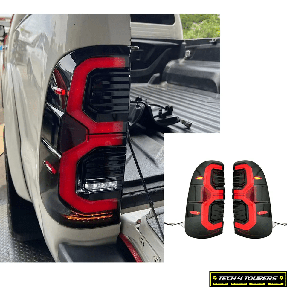 LED Tail Lights - Sequential Indicator + Start up automation suitable for use with Toyota Hilux N70 - Tech4tourers