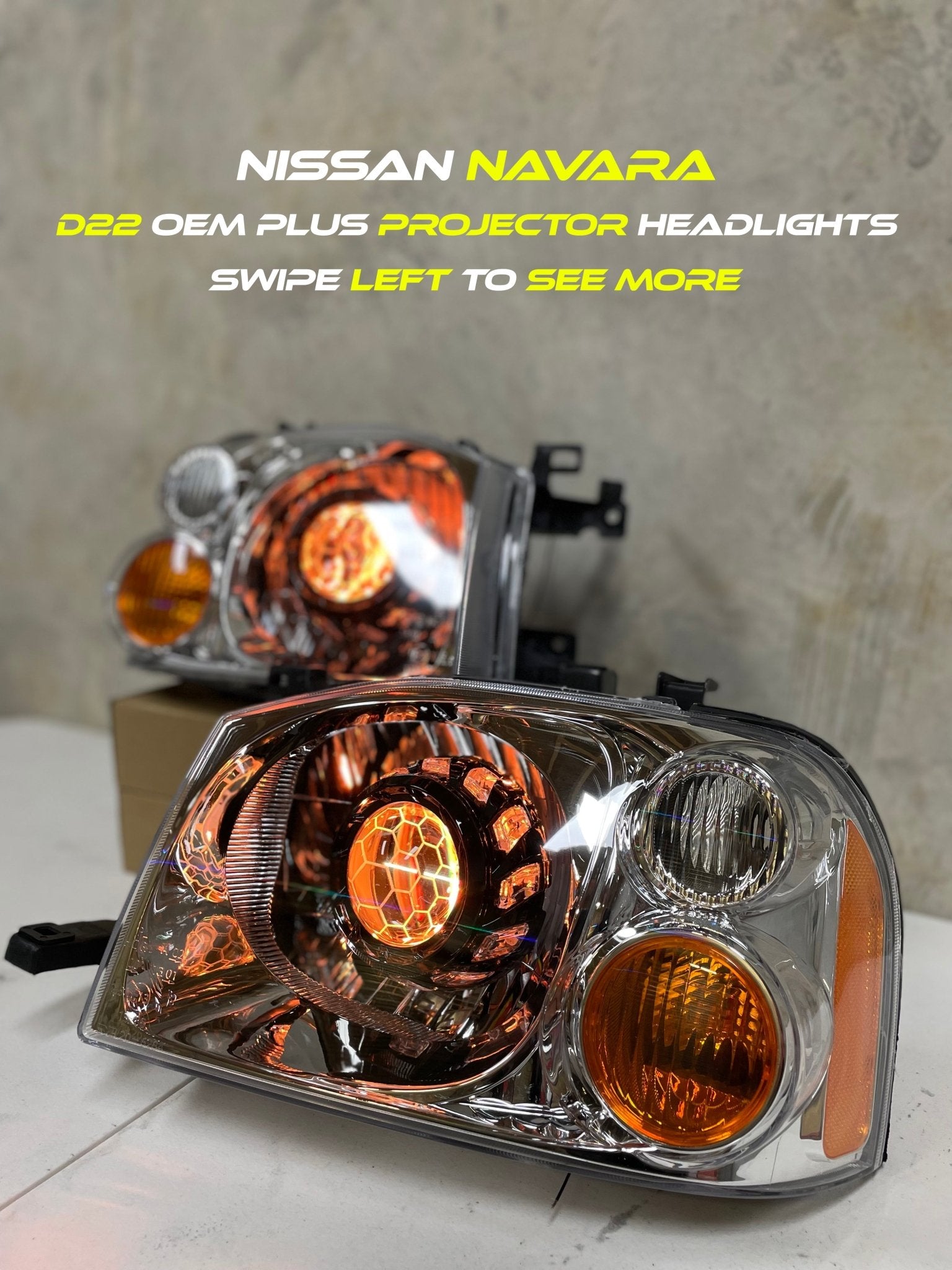 Nissan Navara D22 Projector/Custom Headlights - Tech4tourers